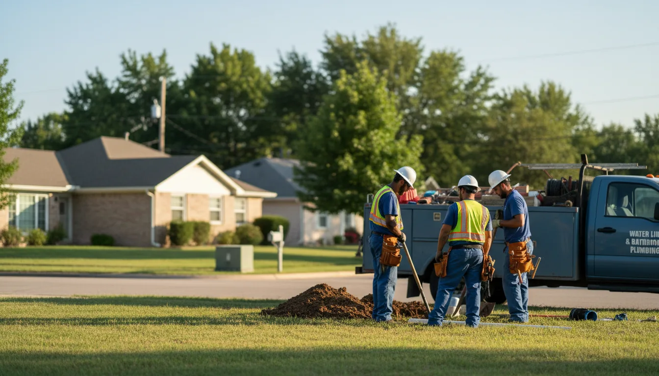 Residential water line and bathroom plumbing service in Young America, MN